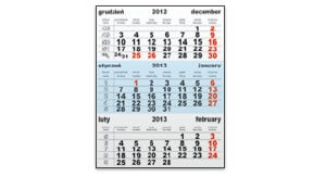 kalendaria do kalendarzy czterodzielnych